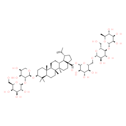 ChemSpider 2D Image | 6-Deoxy-alpha-L-mannopyranosyl-(1->4)-beta-D-glucopyranosyl-(1->6)-1-O-[(3beta)-3-{[2-O-(beta-D-galactopyranosyl)-alpha-L-arabinopyranosyl]oxy}-28-oxolup-20(29)-en-28-yl]-beta-D-glucopyranose | C59H96O26