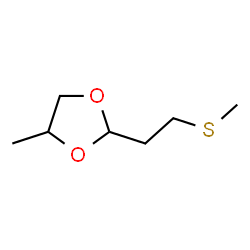 ChemSpider 2D Image | 4-Methyl-2-[2-(methylthio)ethyl]-1,3-dioxolane | C7H14O2S