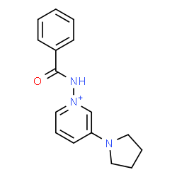 ChemSpider 2D Image | 1-(Benzoylamino)-3-(1-pyrrolidinyl)pyridinium | C16H18N3O