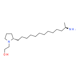 ChemSpider 2D Image | 2-{(2S)-2-[(12R)-12-Aminotridecyl]-1-pyrrolidinyl}ethanol | C19H40N2O