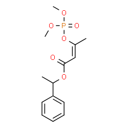 ChemSpider 2D Image | 1-Phenylethyl (2Z)-3-[(dimethoxyphosphoryl)oxy]-2-butenoate | C14H19O6P