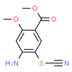 ChemSpider 2D Image | Methyl 4-amino-2-methoxy-5-thiocyanatobenzoate | C10H10N2O3S
