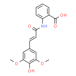 ChemSpider 2D Image | 2-{[(2E)-3-(4-Hydroxy-3,5-dimethoxyphenyl)-2-propenoyl]amino}benzoic acid | C18H17NO6