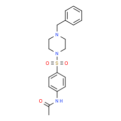 ChemSpider 2D Image | N-{4-[(4-Benzyl-1-piperazinyl)sulfonyl]phenyl}acetamide | C19H23N3O3S