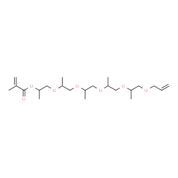 ChemSpider 2D Image | 5,8,11,14-Tetramethyl-4,7,10,13,16-pentaoxanonadec-18-en-2-yl methacrylate | C22H40O7