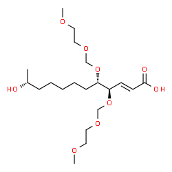ChemSpider 2D Image | (2E,4R,5S,11R)-11-Hydroxy-4,5-bis[(2-methoxyethoxy)methoxy]-2-dodecenoic acid | C20H38O9