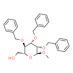 ChemSpider 2D Image | Methyl 2,3,4-tri-O-benzyl-alpha-D-mannopyranoside | C28H32O6