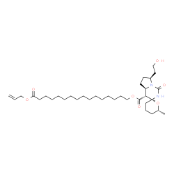 ChemSpider 2D Image | 16-(Allyloxy)-16-oxohexadecyl (2R,4'R,4a'R,6R,7'S)-7'-(2-hydroxyethyl)-6-methyl-1'-oxodecahydro-4'H-spiro[pyran-2,3'-pyrrolo[1,2-c]pyrimidine]-4'-carboxylate | C34H58N2O7