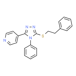 ChemSpider 2D Image | 4-{4-Phenyl-5-[(2-phenylethyl)sulfanyl]-4H-1,2,4-triazol-3-yl}pyridine | C21H18N4S