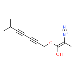 ChemSpider 2D Image | (1Z)-1-Hydroxy-1-[(6-methyl-2,4-heptadiyn-1-yl)oxy]-1-propene-2-diazonium | C11H13N2O2