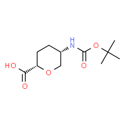 ChemSpider 2D Image | 2,6-Anhydro-3,4,5-trideoxy-5-({[(2-methyl-2-propanyl)oxy]carbonyl}amino)-D-threo-hexonic acid | C11H19NO5