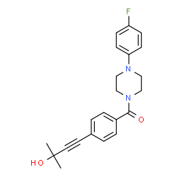 ChemSpider 2D Image | [4-(4-Fluorophenyl)-1-piperazinyl][4-(3-hydroxy-3-methyl-1-butyn-1-yl)phenyl]methanone | C22H23FN2O2