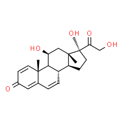ChemSpider 2D Image | (9xi,11beta)-11,17,21-Trihydroxypregna-1,4,6-triene-3,20-dione | C21H26O5