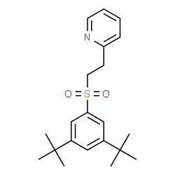 ChemSpider 2D Image | 2-(2-{[3,5-Bis(2-methyl-2-propanyl)phenyl]sulfonyl}ethyl)pyridine | C21H29NO2S