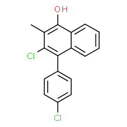 ChemSpider 2D Image | 3-Chloro-4-(4-chlorophenyl)-2-methyl-1-naphthol | C17H12Cl2O