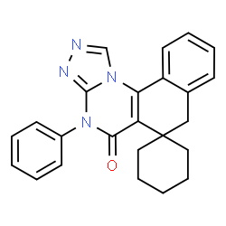 ChemSpider 2D Image | 4-Phenyl-4H-spiro[benzo[h][1,2,4]triazolo[4,3-a]quinazoline-6,1'-cyclohexan]-5(7H)-one | C24H22N4O