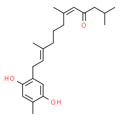 ChemSpider 2D Image | (5Z,10E)-12-(2,5-Dihydroxy-4-methylphenyl)-2,6,10-trimethyl-5,10-dodecadien-4-one | C22H32O3