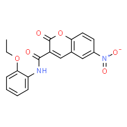 ChemSpider 2D Image | N-(2-Ethoxyphenyl)-6-nitro-2-oxo-2H-chromene-3-carboxamide | C18H14N2O6