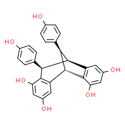 ChemSpider 2D Image | (1S,8R,9R,16S)-8,16-Bis(4-hydroxyphenyl)tetracyclo[7.6.1.0~2,7~.0~10,15~]hexadeca-2,4,6,10,12,14-hexaene-4,6,12,14-tetrol | C28H22O6