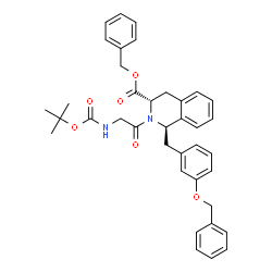 ChemSpider 2D Image | Benzyl (1R,3S)-1-[3-(benzyloxy)benzyl]-2-(N-{[(2-methyl-2-propanyl)oxy]carbonyl}glycyl)-1,2,3,4-tetrahydro-3-isoquinolinecarboxylate | C38H40N2O6