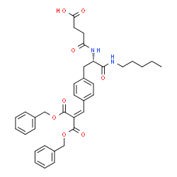 ChemSpider 2D Image | 4-{[(2S)-3-(4-{3-(Benzyloxy)-2-[(benzyloxy)carbonyl]-3-oxo-1-propen-1-yl}phenyl)-1-oxo-1-(pentylamino)-2-propanyl]amino}-4-oxobutanoic acid | C36H40N2O8