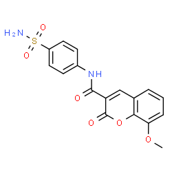 ChemSpider 2D Image | 8-Methoxy-2-oxo-N-(4-sulfamoylphenyl)-2H-chromene-3-carboxamide | C17H14N2O6S
