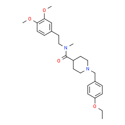 ChemSpider 2D Image | N-[2-(3,4-Dimethoxyphenyl)ethyl]-1-(4-ethoxybenzyl)-N-methyl-4-piperidinecarboxamide | C26H36N2O4