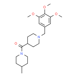 ChemSpider 2D Image | (4-Methyl-1-piperidinyl)[1-(3,4,5-trimethoxybenzyl)-4-piperidinyl]methanone | C22H34N2O4