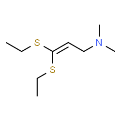 ChemSpider 2D Image | 3,3-Bis(ethylsulfanyl)-N,N-dimethyl-2-propen-1-amine | C9H19NS2