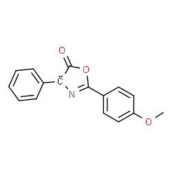ChemSpider 2D Image | 2-(4-methoxyphenyl)-4-phenyl-4H-oxazol-5-one | C16H12NO3