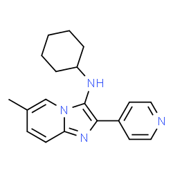 ChemSpider 2D Image | N-Cyclohexyl-6-methyl-2-(4-pyridinyl)imidazo[1,2-a]pyridin-3-amine | C19H22N4