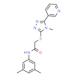 ChemSpider 2D Image | N-(3,5-Dimethylphenyl)-2-{[4-methyl-5-(3-pyridinyl)-4H-1,2,4-triazol-3-yl]sulfanyl}acetamide | C18H19N5OS