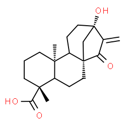 ChemSpider 2D Image | (5xi,8alpha,9xi,10alpha,13alpha)-13-Hydroxy-15-oxokaur-16-en-18-oic acid | C20H28O4