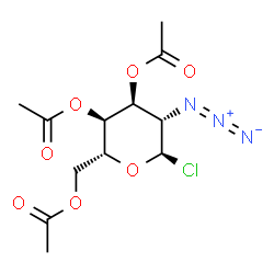 ChemSpider 2D Image | 3,4,6-Tri-O-acetyl-2-azido-2-deoxy-alpha-D-altropyranosyl chloride | C12H16ClN3O7