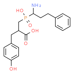 ChemSpider 2D Image | 3-[(1-Amino-3-phenylpropyl)(hydroxy)phosphoryl]-2-(4-hydroxybenzyl)propanoic acid | C19H24NO5P