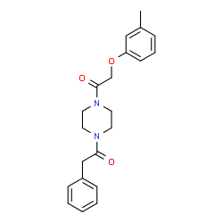 ChemSpider 2D Image | 2-Phenyl-1-[4-(2-m-tolyloxy-acetyl)-piperazin-1-yl]-ethanone | C21H24N2O3