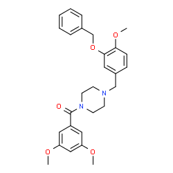 ChemSpider 2D Image | {4-[3-(Benzyloxy)-4-methoxybenzyl]-1-piperazinyl}(3,5-dimethoxyphenyl)methanone | C28H32N2O5