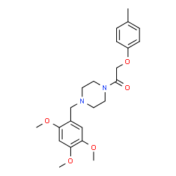 ChemSpider 2D Image | 2-p-Tolyloxy-1-[4-(2,4,5-trimethoxy-benzyl)-piperazin-1-yl]-ethanone | C23H30N2O5