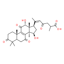 ChemSpider 2D Image | (5xi,12alpha,15beta,20Z)-12,15-Dihydroxy-3,7,11,23-tetraoxolanosta-8,20(22)-dien-26-oic acid | C30H40O8