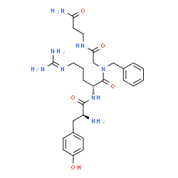 ChemSpider 2D Image | L-Tyrosyl-N~5~-(diaminomethylene)-D-ornithyl-N-benzylglycyl-beta-alaninamide | C27H38N8O5