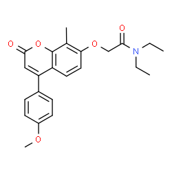 ChemSpider 2D Image | N,N-Diethyl-2-{[4-(4-methoxyphenyl)-8-methyl-2-oxo-2H-chromen-7-yl]oxy}acetamide | C23H25NO5