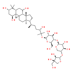 ChemSpider 2D Image | (1alpha,3beta,7beta,8alpha,9beta,24S)-1,3,7,24-Tetrahydroxy-9,19-cyclolanostan-25-yl 4-O-{4-O-[(2S,3R,4R)-3,4-dihydroxy-4-(hydroxymethyl)tetrahydro-2-furanyl]-beta-D-xylopyranosyl}-beta-D-glucopyranos
ide | C46H78O18