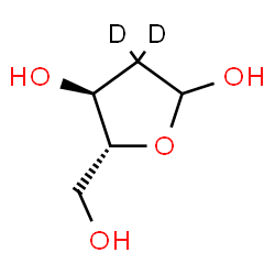 ChemSpider 2D Image | 2-Deoxy-D-(2,2-~2~H_2_)-erythro-pentofuranose | C5H8D2O4