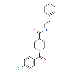 ChemSpider 2D Image | 1-(4-Chlorobenzoyl)-N-[2-(1-cyclohexen-1-yl)ethyl]-4-piperidinecarboxamide | C21H27ClN2O2
