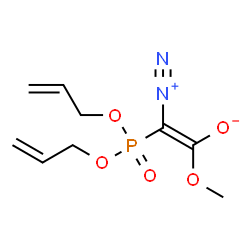 ChemSpider 2D Image | (Z)-2-[Bis(allyloxy)phosphoryl]-2-diazonio-1-methoxyethenolate | C9H13N2O5P