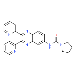 ChemSpider 2D Image | N-[2,3-Di(2-pyridinyl)-6-quinoxalinyl]-1-pyrrolidinecarboxamide | C23H20N6O