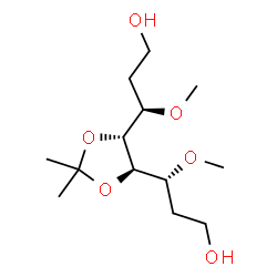 ChemSpider 2D Image | (3R,3'R)-3,3'-[(4R,5R)-2,2-Dimethyl-1,3-dioxolane-4,5-diyl]bis(3-methoxy-1-propanol) | C13H26O6