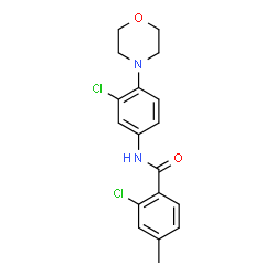 ChemSpider 2D Image | 2-Chloro-N-[3-chloro-4-(4-morpholinyl)phenyl]-4-methylbenzamide | C18H18Cl2N2O2