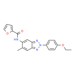 ChemSpider 2D Image | N-[2-(4-Ethoxyphenyl)-6-methyl-2H-benzotriazol-5-yl]-2-furamide | C20H18N4O3
