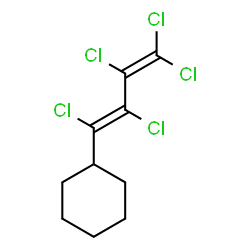 ChemSpider 2D Image | [(1E)-1,2,3,4,4-Pentachloro-1,3-butadien-1-yl]cyclohexane | C10H11Cl5